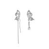 Aretes Asimétricos de Mariposa de Esmalte para Hija Diseño Nicho Aretes de Borla de Alta Gama Celebrante de Internet Aretes Hot para Mujeres