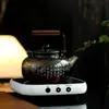Tetera de Cristal de Borosilicato Grueso Resistente al Calor con Mango de Bambú Dorado y Plateado, Hervidor para Preparar Té con Separación de Hojas y Agua