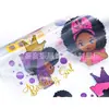 Marca de moda para niñas europeas y americanas Estampado en caliente Ropa para niños Estampado de logo de rompecabezas de dibujos animados Estampado en caliente Offset Transferencia de calor Personalización
