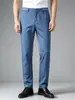 Calça Casual 9Mu para Homens, Estilo Fino Respirável de Verão, Resistente a Amassados, Calça Social Reta de Cintura Média para Homens 24325