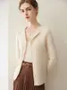 26 modelos nuevos de cárdigans de punto para mujer 100% cachemira pura con cuello semiabierto, de punto acanalado, de un solo botón, corte ajustado