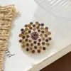 Broche Dente-de-leão Colorido de Diamante Retro de Alta Qualidade, Corsage Luxuoso de Nicho, Acessório de Joia Pin Doce para Casaco Feminino