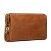 Nova Bolsa de Mão Masculina com Cadeado de Senha Antifurto Couro Crazy Horse Bolsa de Armazenamento Casual Carteira de Grande Capacidade Bolsa de Mão de Couro Genuíno