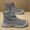 Botas de trabajo de caña alta, nuevo modelo de otoño, Botas Martin negras estilo británico, de suela gruesa, antideslizantes, resistentes al desgaste, Botas de meter con estampado de cocodrilo
