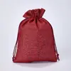 Bolsas de Lino con Cordón Listas para Usar para Empaque de Joyería a Prueba de Polvo, Bolsas de Lino con Cordón para Regalos de Navidad, Bolsas de Lino con Logo Personalizado
