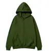 Sudadera con capucha y cremallera, cárdigan y sudadera unisex para exportación a Europa y EE. UU., color liso, otoño/invierno, forro polar, corte holgado