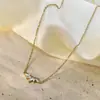 Venta Directa de Fábrica Collar con Colgante Marquise de Zircón en Acero Inoxidable 316, Cadena Clavicular Versátil de Lujo Ligero, Joyería que No se Desvanece