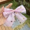 Novo grande laço grampo de cabelo lolita headwear imprensa clipe estrela malha laço acessórios de cabelo