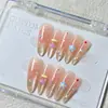[Original de Lingluo] hecho a mano verano 2025 nuevo hielo transparente nude dulce puntos de ola graffiti arte de uñas puede ser al por mayor