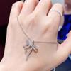 Collar de Plata de Ley 925 Chapado en Platino Jiu Fengxiang para Mujer, Diseño de Lazo, Gama Alta, No se Desvanece, Cadena para Clavícula de Celebridad de Internet de Moda, Regalo para Mujer