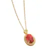 Moda Versátil Rojo Cinabrio Turquesa Huevo de Paloma Collar para Mujer Lujo Ligero Nicho Gama Alta Juego de Aretes y Collar Venta al por Mayor