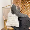 Bolso Tote Tejido de Gran Capacidad Transfronterizo para Mujer 2026 Verano Nuevo Estilo Casual de Vacaciones Moda Bolso de Hombro Hueco