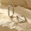Pendientes minimalistas de plata de ley 925 con forma de U y hebilla ovalada para mujer, estilo frío, estilo Banyan Tree, joyería de plata Meilong