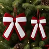 Adorno de Lazo Navideño de Terciopelo Cruzado Estilo Europeo Decoración de Árbol de Navidad Lazo Adorno para Escena de Ventana