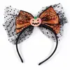 Accesorios para el Cabello con Atmósfera de Halloween Aro para el Cabello con Red de Moño de Calabaza Divertido para Mujeres Niños Diadema Nueva 2026 Tocado