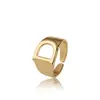 Joyería europea y americana moda creativa anillo de 26 letras inglesas dorado apertura ajustable anillo de temperamento para dama