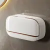 Porta Jabón con Tapa abatible, Estante de Drenaje para Baño Montado en Pared sin Taladro, Estante de Almacenamiento Universal Multifuncional para Jabonera Doméstica