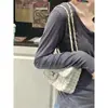 Bolsa Feminina Nova Estilo Primavera e Outono no Atacado, Pequena Bolsa de Corrente de Tweed Estilo Chanel, Bolsa de Ombro Transversal de Alta Qualidade, Pequena Bolsa Quadrada