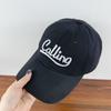 Sombrero de Mujer Corea del Sur Letra Bordada Ala Ancha Copa Suave Gorra de Béisbol Americano Vintage Cabeza Grande Cara Pequeña Gorra de Hombre