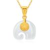 Novo estilo chinês nacional maré estilo antigo banhado a ouro imitação hetian jade jixiang colar estilo nacional imitação jade branco pingente vintage