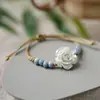 Jingdezhen Navidad Cerámica Cuerda Trenzada Pulsera Animales de Dibujos Animados Cuerda de Mano Joyería al por Mayor para Atracciones Turísticas Nicho Lujo Ligero