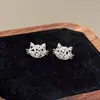 Brincos de Gato Mais Vendidos no Tiktok Joias de Zircônia de Luxo Leve de Alta Qualidade Brincos Versáteis da Moda Brincos de Pino de Orelha S925 de Temperamento