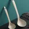 Cuchara Sopera Grande Resistente a Altas Temperaturas de Fibra de Trigo con Mango Largo para Uso Doméstico, Adecuada para Servir Gachas, Cuchara Sopera Pequeña de Estilo Japonés y Coreano para Cocina, Cuchara de Plástico