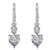 Sentindo Temperamento Mossan Brincos de Diamante em Forma de Coração Brincos 2 Quilates Amor Diamante Vestido de Noiva Jantar Brincos Brincos