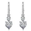Brincos elegantes de alta qualidade em forma de coração com diamante 2 Quilates diamante amor brincos para vestido de noiva jantar