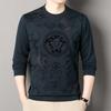 Sudadera de Seda de Morera de Alta Calidad con Cuello Redondo y Mangas Largas para Hombre, Camiseta Básica Nueva de Mezcla de Lana para Hombre, Camiseta Casual