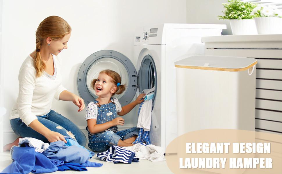 Get this elegant design laundry hamper, farewell to easy broken wicker hamper.