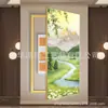 Pintura Decorativa Grande da Bacia do Tesouro Dourado para Caixa de Medidor Elétrico, Mural Moderno de Entrada, Pintura de Paisagem para Hall de Restaurante