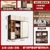 Novo guarda-roupa de portas de correr estilo moderno para quarto principal com armário superior e nichos abertos, armário de armazenamento de grande capacidade para uso doméstico