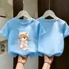 Camiseta de Manga Corta para Niña 2026 Verano Nuevo Estilo Elegante Estampada Holgada Estilo Coreano Versátil Tops Casuales Ropa para Niños