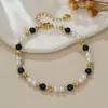 Pulseira de Pérolas de Água Doce de Grão Pequeno Irregular para Mulheres Temperamento Celebridade da Internet Moda Pedra Olho de Tigre Natural Melanin Pulseira para Mulheres