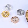 Suporte de flor oco de cobre puro de alta qualidade, acessórios para tampa de flor, brincos com pingente de contas, joias para atacado JX7190