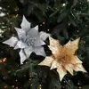 29CM flor artificial de tela flor de lentejuelas flor de Navidad arreglo de flor de Navidad adorno decoración corona de Navidad decoración de vid