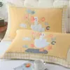 Serie de Mantas Coreanas Algodón Puro Gasa Dibujos Animados Simple Funda de Almohada Individual Toalla de Almohada para el Hogar Cubierta Par Estilo Nuevo Gasa