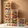 Vitrine expositora transparente para modelos de carro, caixa de armazenamento para figuras, compartimento de exibição à prova de poeira para carrinhos pequenos, caixa organizadora de mesa Super Wings