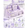 Conjunto de material escolar roxo com tema de filhote para volta às aulas, incluindo um estojo e uma variedade de suprimentos escolares, um presente criativo para estudantes