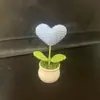 Adornos de Escritorio, Plantas en Maceta, Flores Artificiales, Productos Terminados de Hilo de Tejer, Flores Artificiales, Estilo Transfronterizo, Plantas en Maceta con Flores Artificiales en Forma de Corazón