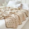 Clase a Hilo de Doble Capa de Algodón Puro Manta Pequeña Edredón Fresco de Verano Algodón Puro Manta Fina para Aire Acondicionado Manta para Sofá de Dormitorio para Cama
