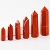Donghai Natural Crystal Original Stone Jasper Vermelho Single-point Seis bordas Crystal Column Ornaments Polido e Polido Venda Quente Atacado Cross-border