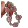 Pulsera de Calcedonia Rosa Natural Pulsera de Ágata Tendencia de Moda Celebridad de Internet Estilo Caliente Simple Favorita de la Diosa Regalo Modelo al por Mayor