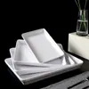 Plato rectangular de melamina plato para exhibir guisos estofados comida cocinada plato para exhibir alimentos plato para platos fríos bandeja de plástico blanca caja comercial para cuello de pato