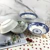 Venta al por mayor de fábrica, impresión de 7 pulgadas, plato de cuenco de aviación, plato de cerámica para el hogar, plato de flores para puesto de tienda de dos dólares
