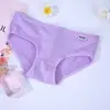 A001 Ropa Interior de Algodón para Mujer al por Mayor, Estilo Juvenil, Calzones de Algodón Puro en la Entrepierna, Tiro Bajo, Transpirables, Paquete de 12