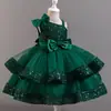 Nova Saia de Tule Fofa com Lantejoulas de Princesa para Crianças Festa de Aniversário Jantar Performance Vestido Atacado Transfronteiriço
