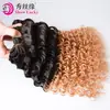 Extensiones de Cabello Europeas y Americanas Transfronterizas con Color Degradado T1B/27 Onda Profunda Cabello Humano Virgen Tejido
