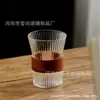 Jarra de jugo de gran capacidad, jarra de agua fría para el hogar, cafetera de vidrio con patrón vertical, jarra de leche estilo chino, jarra de agua fría con cintura de madera